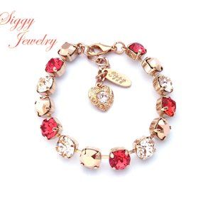 Swarovski Crystal Tennis Bracelet, Orange Crush